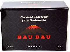 Уголь для кальяна BAU BAU (25mm) - 1KG - 72 BRICKS